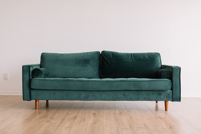 Modern green velvet sectional sofa